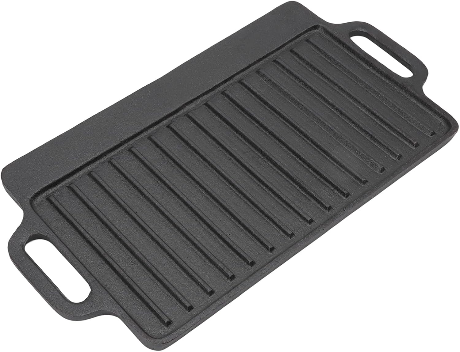 Cast Iron Heavy Duty Grill Griddle for Uniform Heating and Durable Cooking, for Steak, Chicken, Pancakes, Bacon and Eggs, with Easy Grip Handles, Stove Top Griddle for Household (51x23CM)