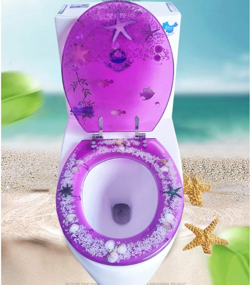 Transparent Fish Aquarium Round Standard Size Toilet Seat with Cover