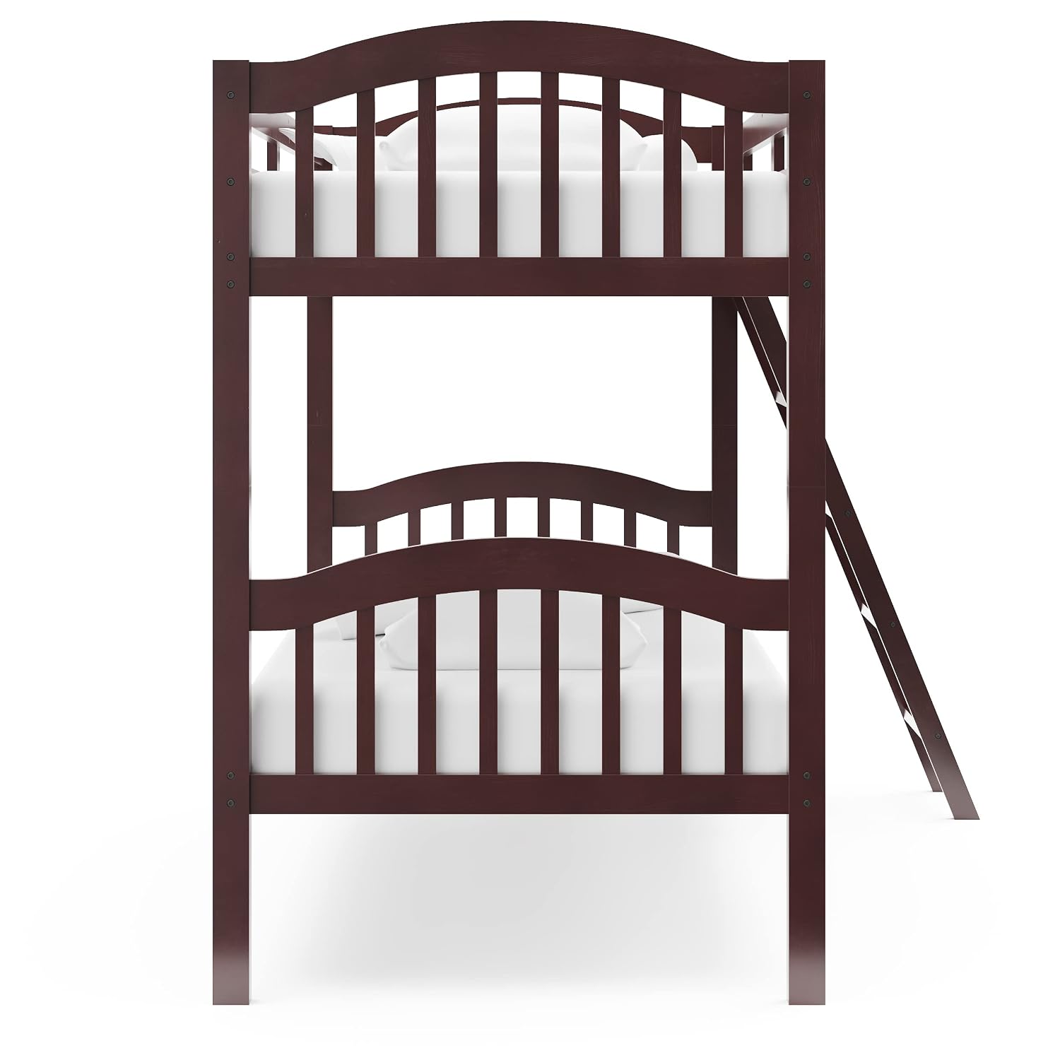 Storkcraft Long Horn Twin-Over-Twin Bunk Bed (Espresso) - GREENGUARD Gold Certified, Converts to Two Twin Beds, Wood Bunk Bed for Kids Bedroom