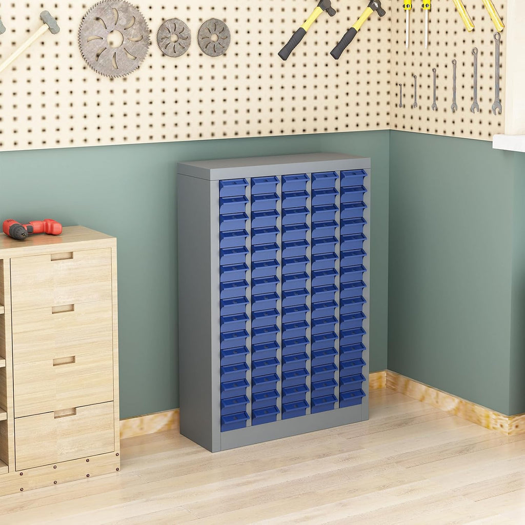 75 Drawer Tool Storage Cabinet with ABS Drawers, Bolt and Nut Organizer Parts Box, Hardware Shelving Unit for Garage and Workshop