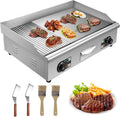 Commercial Electric Griddle, 4400W Electric BBQ Countertop Griddle Flat Top Grill Hot Plate Adjustable Thermostatic Control Stainless Steel Restaurant Grill for Kitchen
