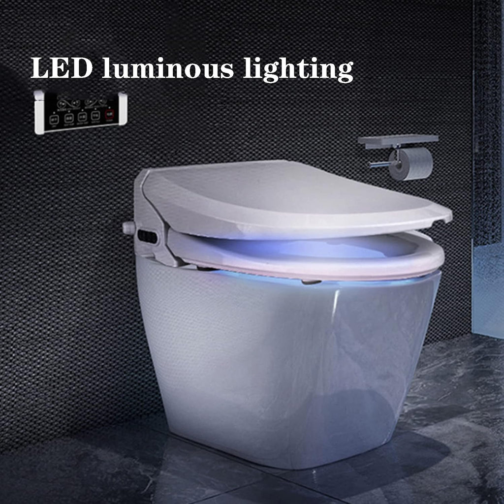 Toilet seat soft close toilet seat Electronic Toilet Seat, Heated Seat Intelligent Toilet Seat, Automatic Bidet Bathroom Toilet Seat Cleaning Massage, Remote Control, Relieve Constipation And Save To