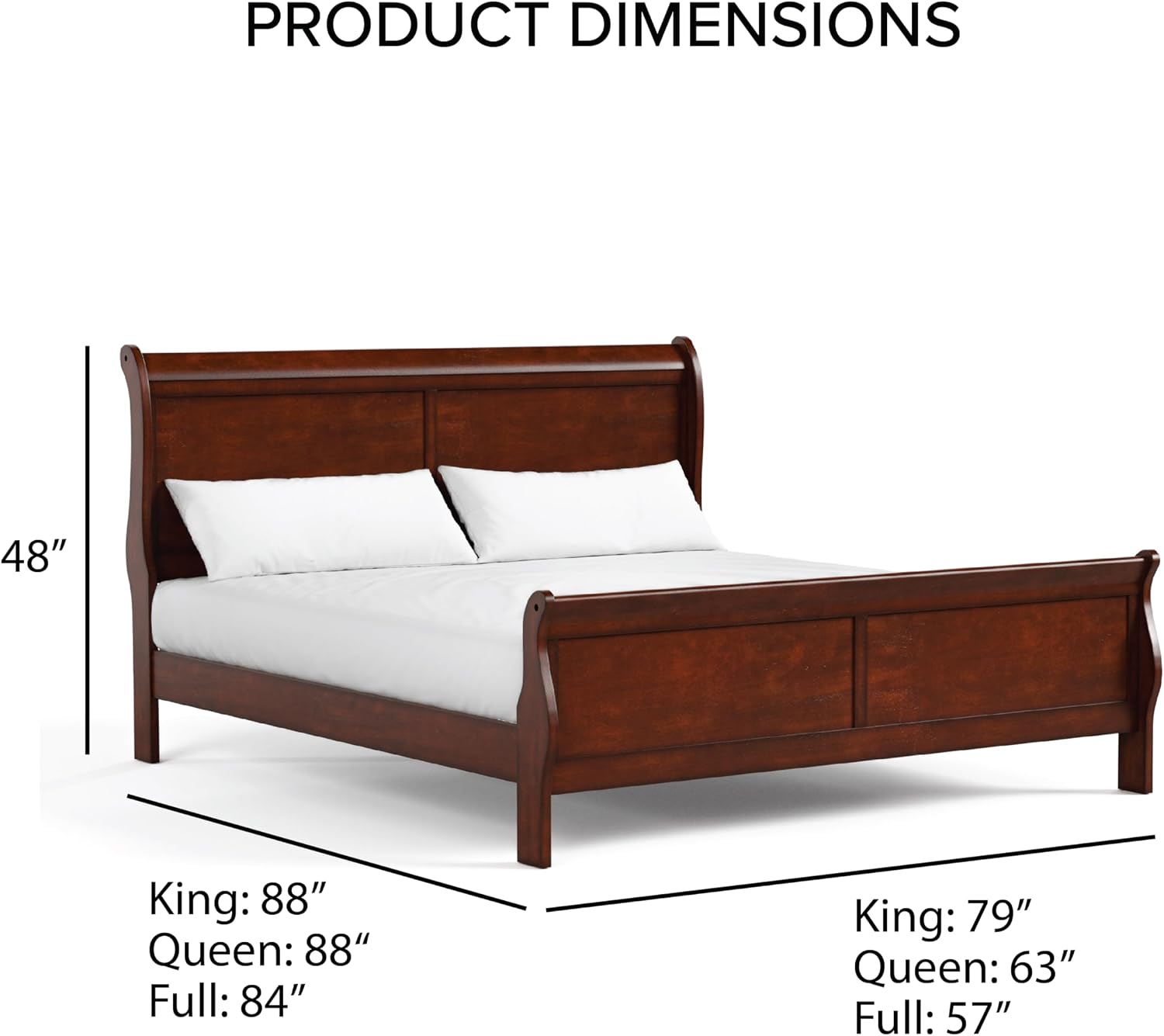 Furniture of America Arabella Traditional Solid Wood 3 Piece Bedroom Set, Full Bed Frame and Nightstands Set of 2, Chic Sleigh Design Bedframe with Headboard and Footboard, Box Spring Needed, White