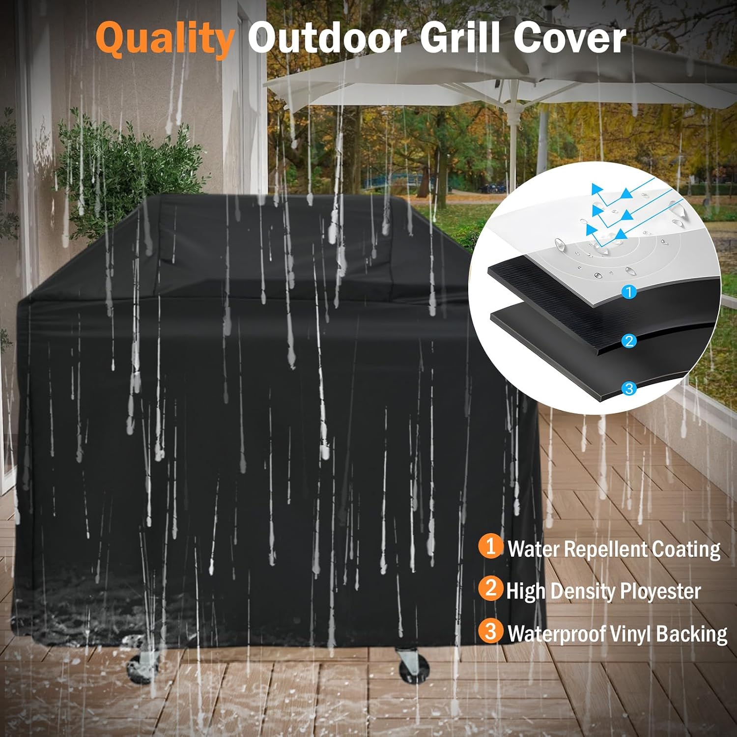 3-Burner Propane Gas Grill with Side Burner, 40,500 BTU Stainless Steel BBQ - Easy Assembly & Grease Management for Patio, Backyard, Camping (3+1Burner)