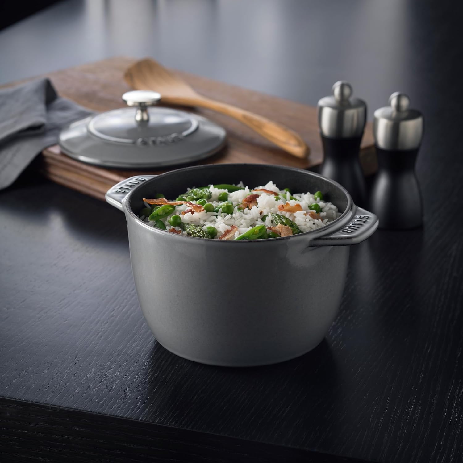 Staub Cast Iron 1.5-qt Petite French Oven - Graphite Grey
