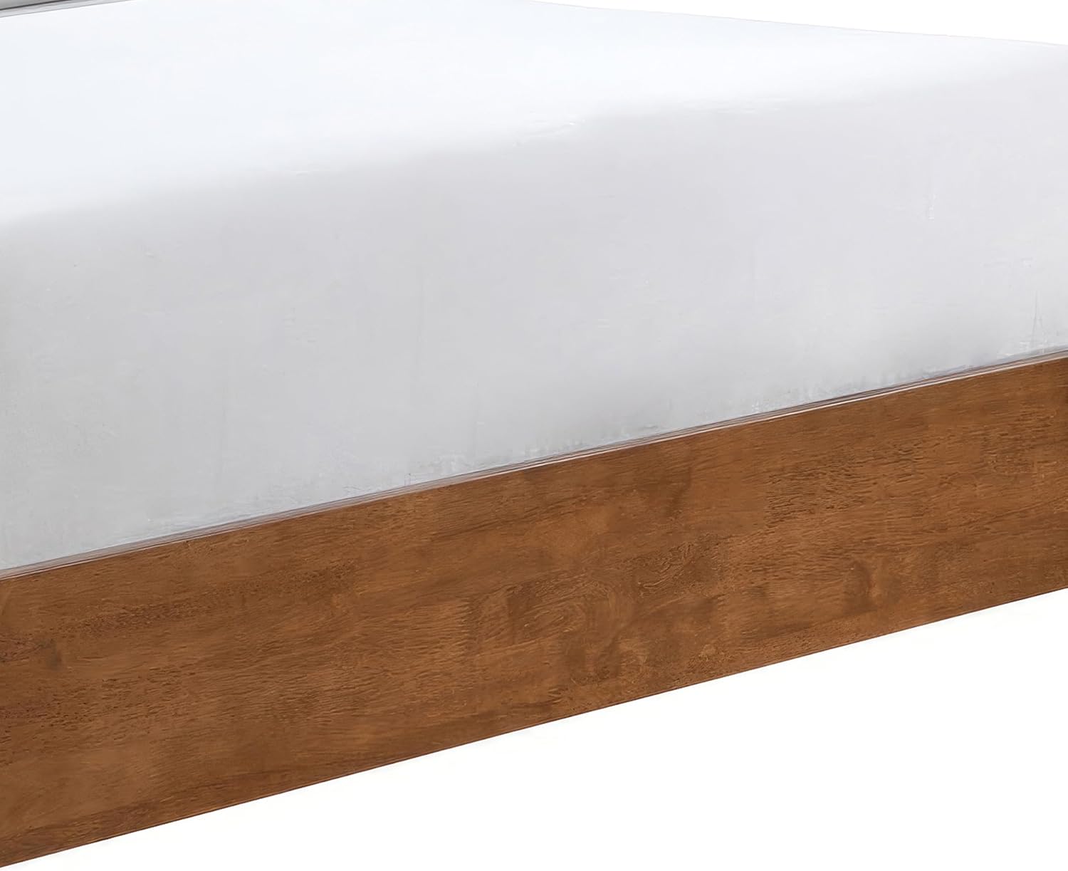 Furniture of America Wyatt Modern 2-Piece Solid Wood Bedroom Collection, Platform Frame with Upholstered Headboard and 2-Drawer Nightstand, No Box Spring Required for Home, Guest Room, Walnut, Full