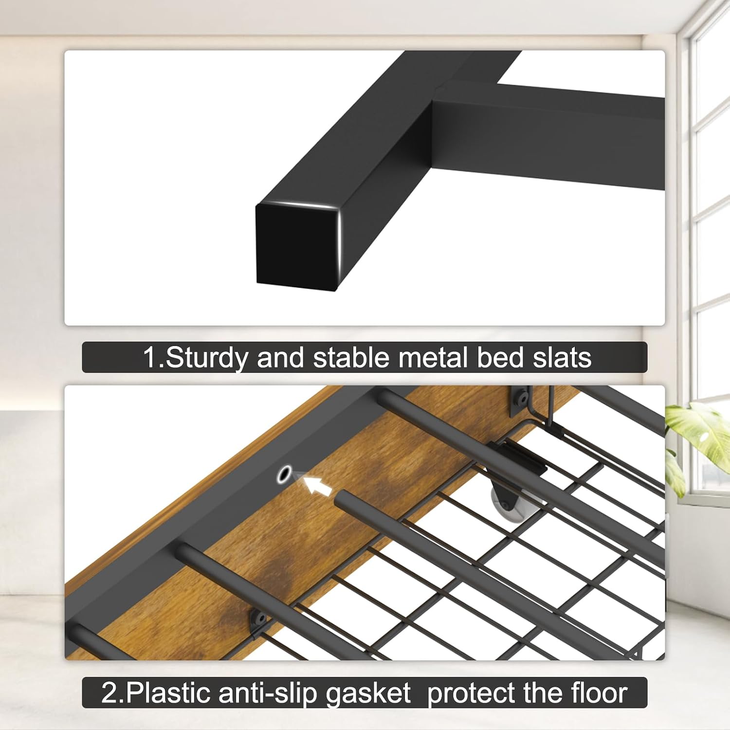 Bellemave Full Corner Bed Frame with Storage, Full Captains Bed with Charging Station, LED Light, Wood Daybeds with L-Shaped Bookcase and 2 Drawers, Brown