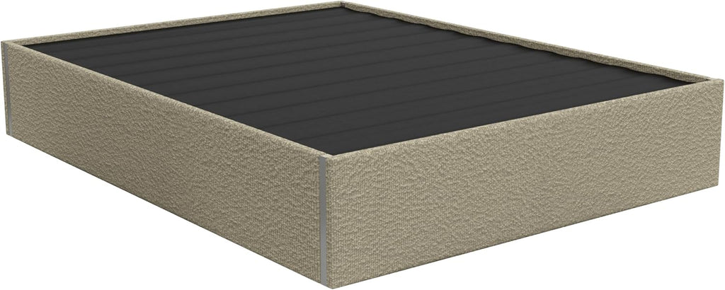 VANT Upholstered Platform Bed -King Size- Boucle Beige - Easy Assembly Bed Frame No Box Spring Needed Foundation for Optimal Support - Sleek Modern Design for Any Bedroom