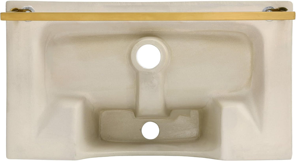 Claire 22' Wall-Mount Bathroom Sink with Brushed Gold Towel Bar
