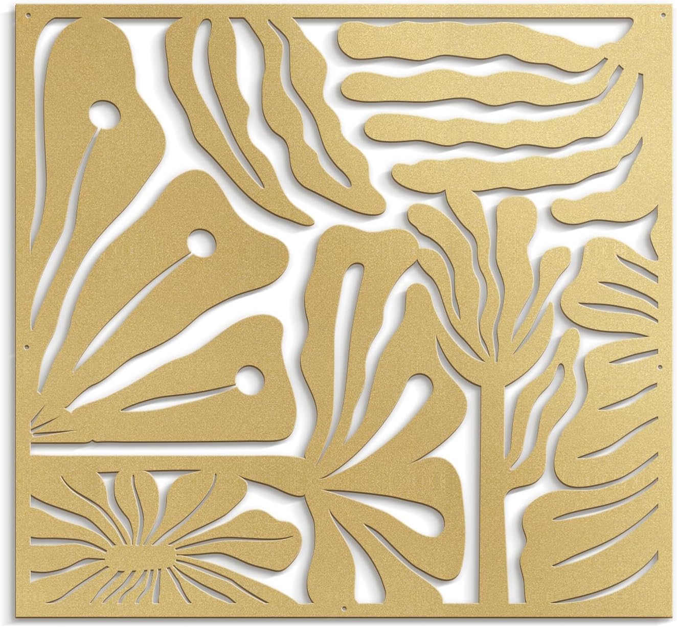 SIGNLEADER Metal Wall Art Decor Tropical Palm Leaf Minimalist Modern Abstract Wall Sculpture Hangings Home Decoration for Living Room, Bedroom, Bathroom, Kitchen, Outdoor - 30' Gold