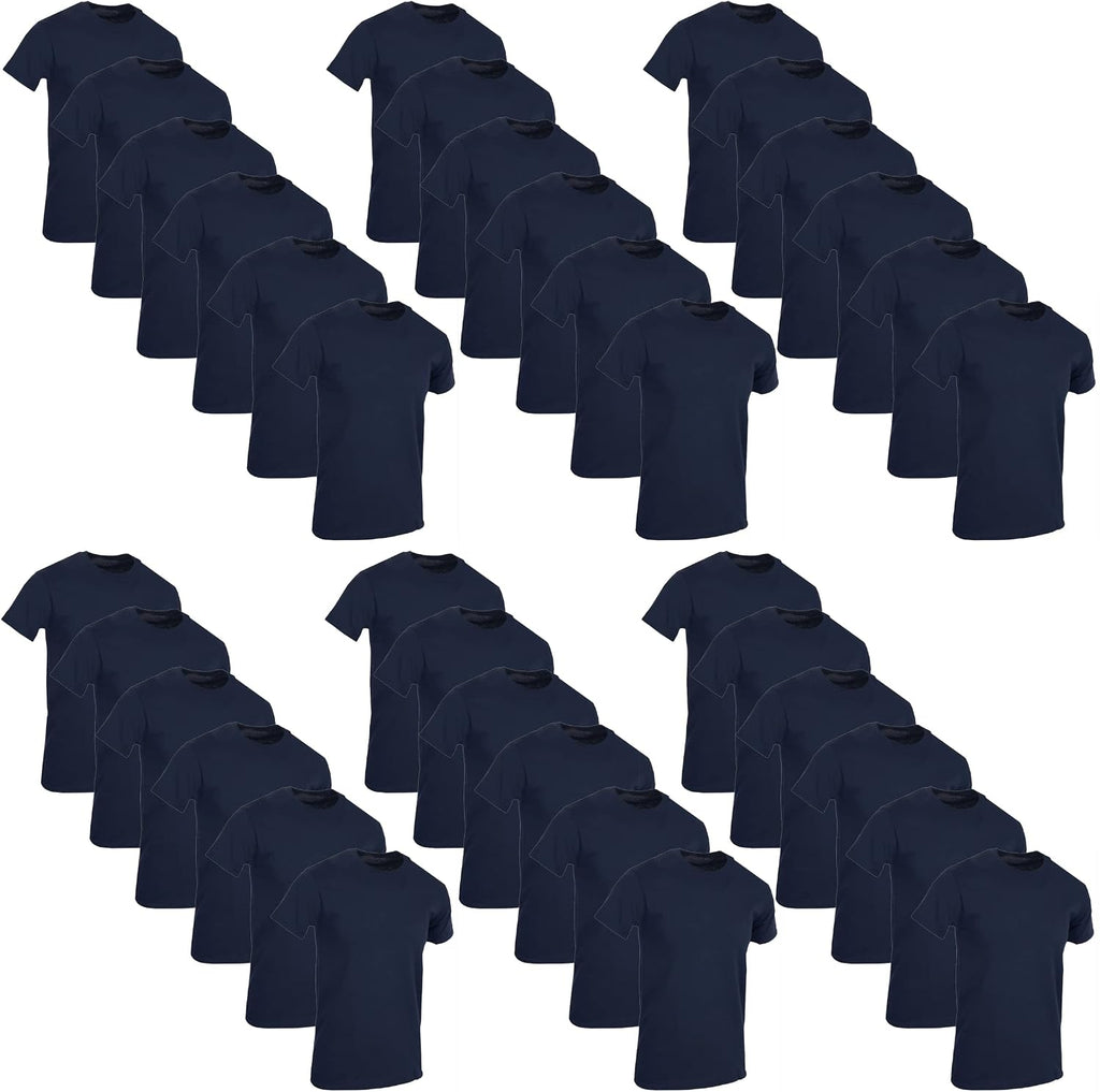 SOCKS'NBULK Men's Cotton Crew Neck Regular T-Shirts Bulk Short Sleeve Lightweight Tees Mix Colors