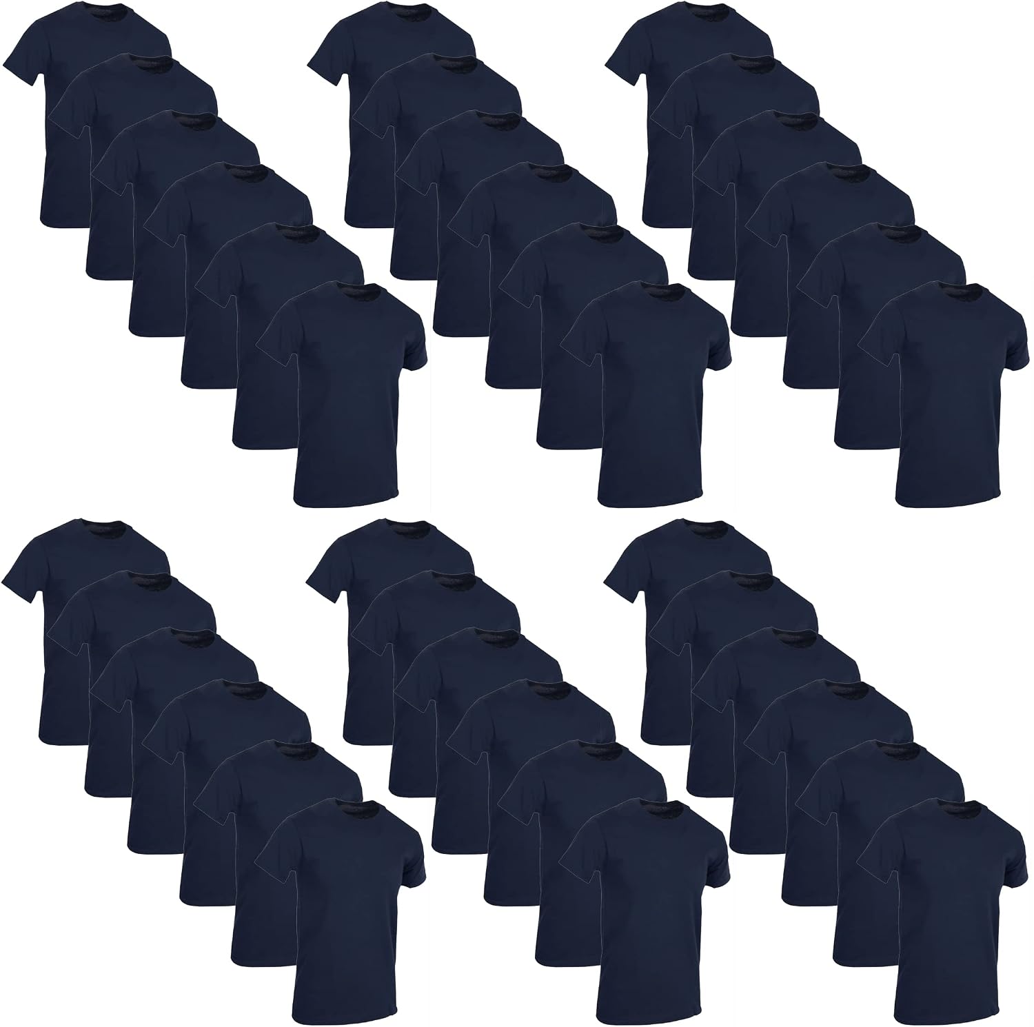 SOCKS'NBULK Men's Cotton Crew Neck Regular T-Shirts Bulk Short Sleeve Lightweight Tees Mix Colors