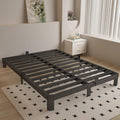 Queen Bed Frame 6 Inch Black, Metal Bed Frame Queen Size with Gaskets, No Box Spring Need, Heavy Duty Steel Platform Support, Round Corner Design, Reserved Holes, Noiseless, Easy Assembly