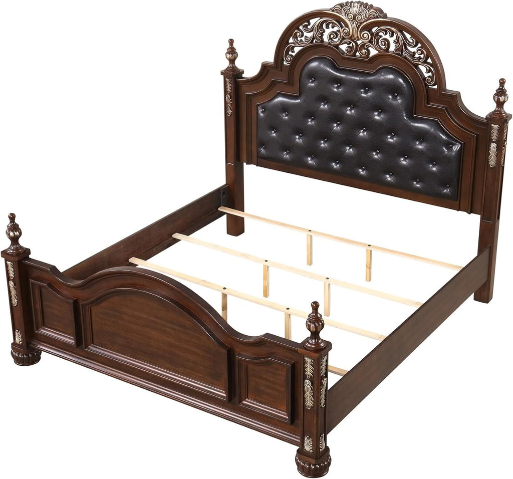 Glory Furniture Lyon G07100A-QB Cherry Finished Wood Bed