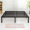 Wulanos Queen Size Bed Frame with Steel Slats Support, Sturdy and Durable, No Box Spring Needed, 16 Inch High 3500lbs Heavy Duty Metal Platform Frames with Storage, Noise-Free, Black