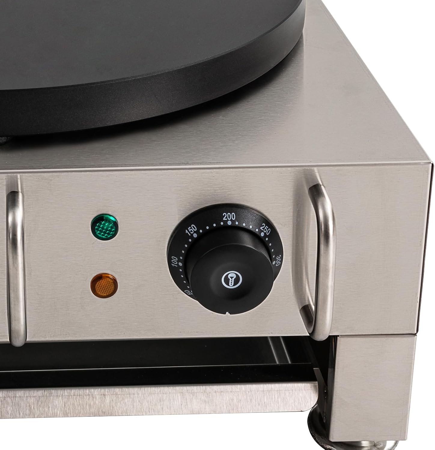 16 Inch Commercial Crepe Maker 2200W Electric Pancake Maker with Nonstick Round Crepe Hotplate Griddle Machine Adjustable Temperature for Blintzes, Eggs, Tortilla