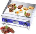 21.6'X15.7' Commercial Electric Countertop Griddle Flat Top Heavy Duty Griddles with Non-Stick 10Mm Thick Iron Cooking Surface Chrome-Plate for Restaurant Use 220V/5000W