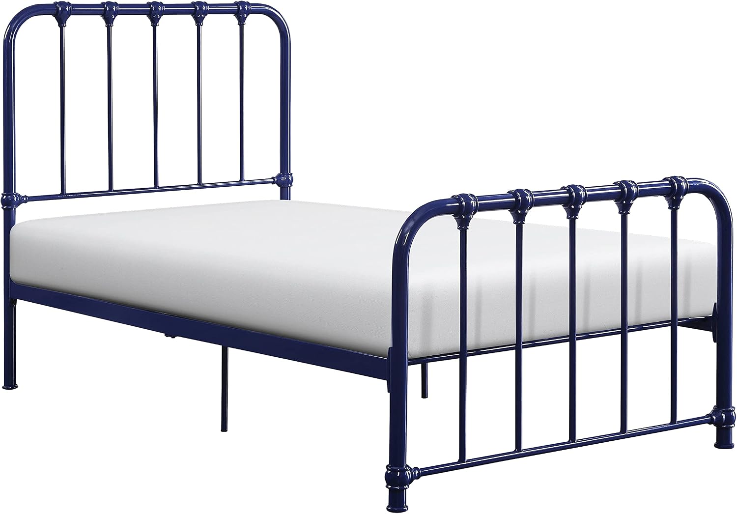 Lexicon Twin Metal Bed Frame, Platform Bed with Strong Metal Slat Support Under Bed Storage, Twin Bed Frame with Headboard, No Box Spring Needed, Easy Assembly, Twin, Navy Blue