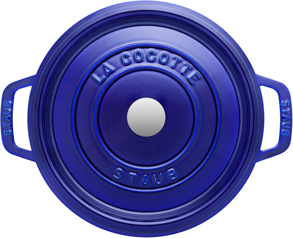 Staub Cast Iron 7-qt Round Cocotte - Dark Blue