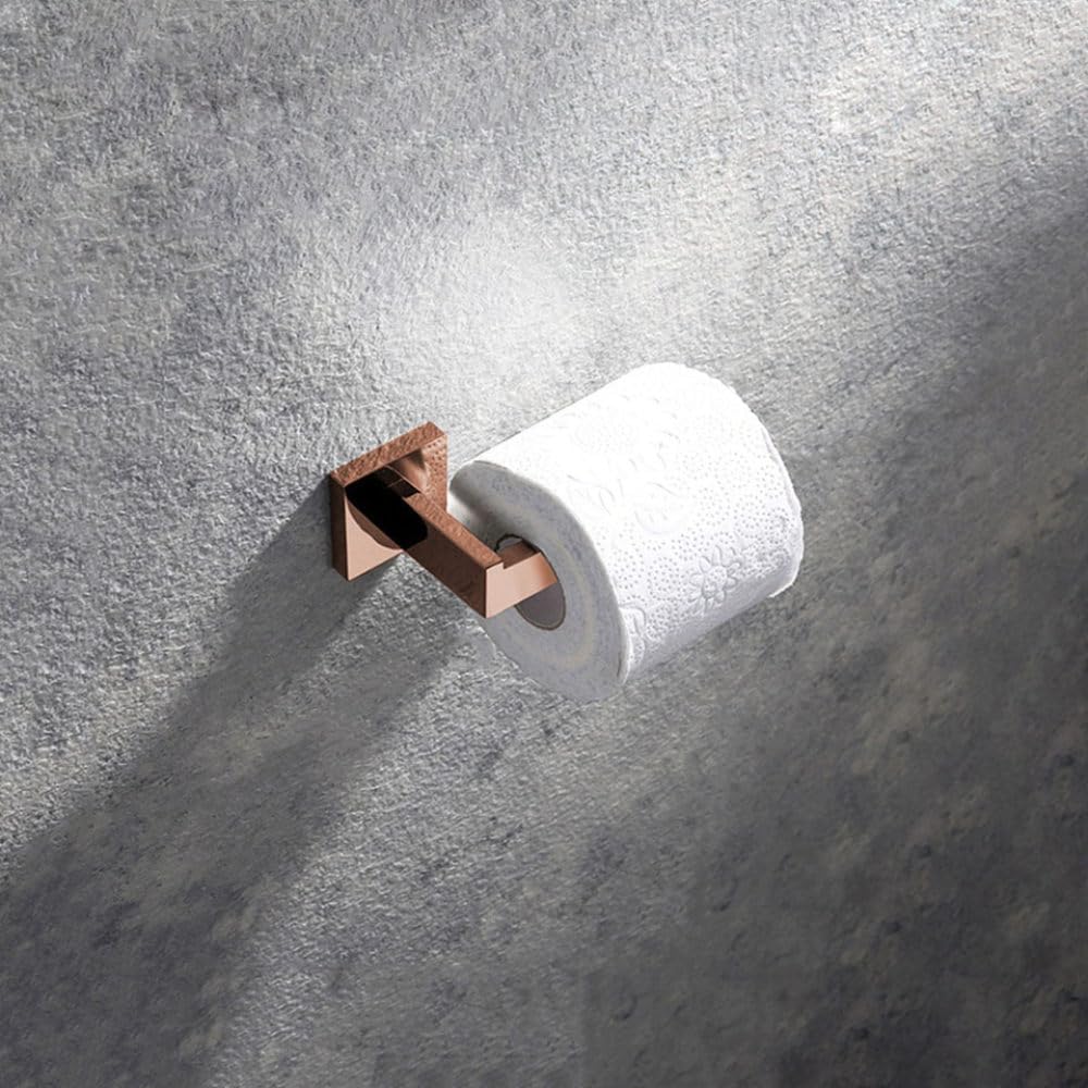 Shiny Polished Rose Gold Bathroom Hardware Accessories Towel Rack Toilet Paper Holder Towel Rail Bar Bathroom Robe Hook,2 Paper Holder