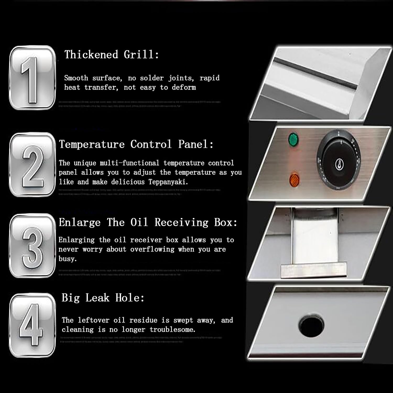 3000W Commercial Griddle, 22' Electric Griddles Grill, Stainless Steel Flat Top Griddle Temperature Control Countertop Griddle Hot Plate Kitchen Restaurant Grill
