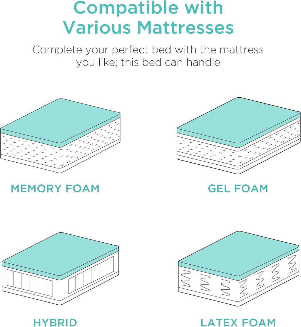 Best Choice Products Ergonomic Split King Size Adjustable Bed Frame, Electric Base w/Wireless Remote Control, Nightlight, Massager, 2 USB Ports