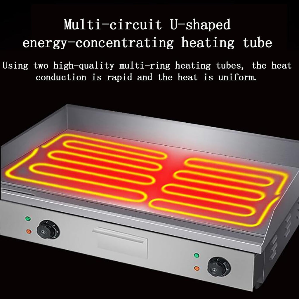 4400W 28' Commercial Electric Countertop Griddle Flat Top Grill Hot Plate, Adjustable Thermostatic Control 122-572°F