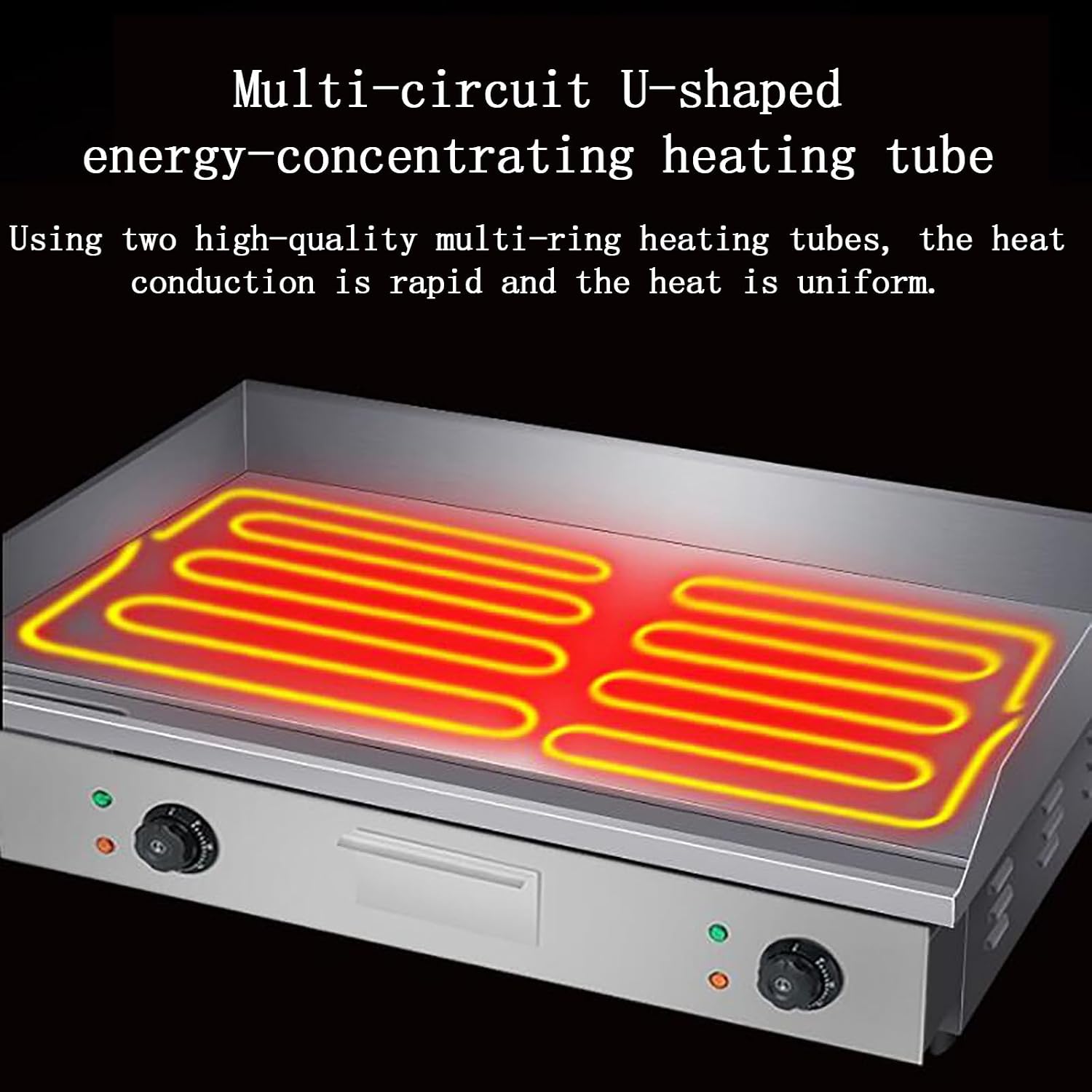 4400W 28' Commercial Electric Countertop Griddle Flat Top Grill Hot Plate, Adjustable Thermostatic Control 122-572°F