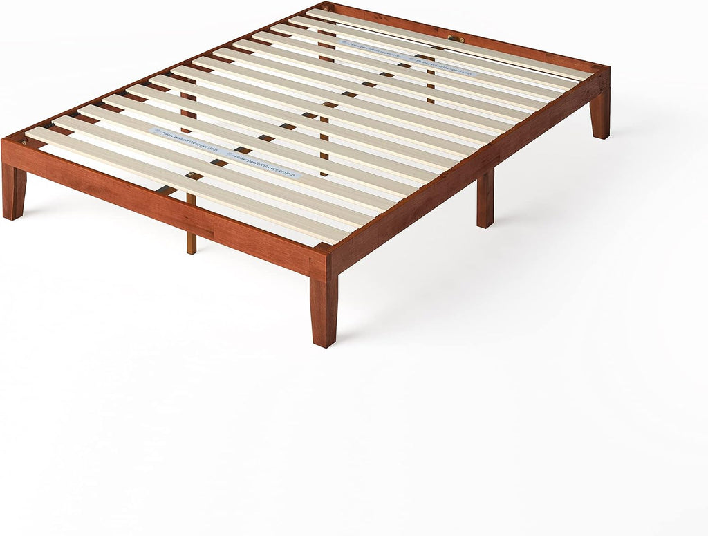 Zinus Wen Wood Platform Bed Frame/Solid Wood Foundation/Wood Slat Support/No Box Spring Needed/Easy Assembly, Queen