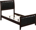 Coaster Home Furnishings Carlton Contemporary 4-Piece Bedroom Set Leatherette Upholstered Twin Size Panel Bed Frame 51-inch Headboard Cappuccino 202091T-S4
