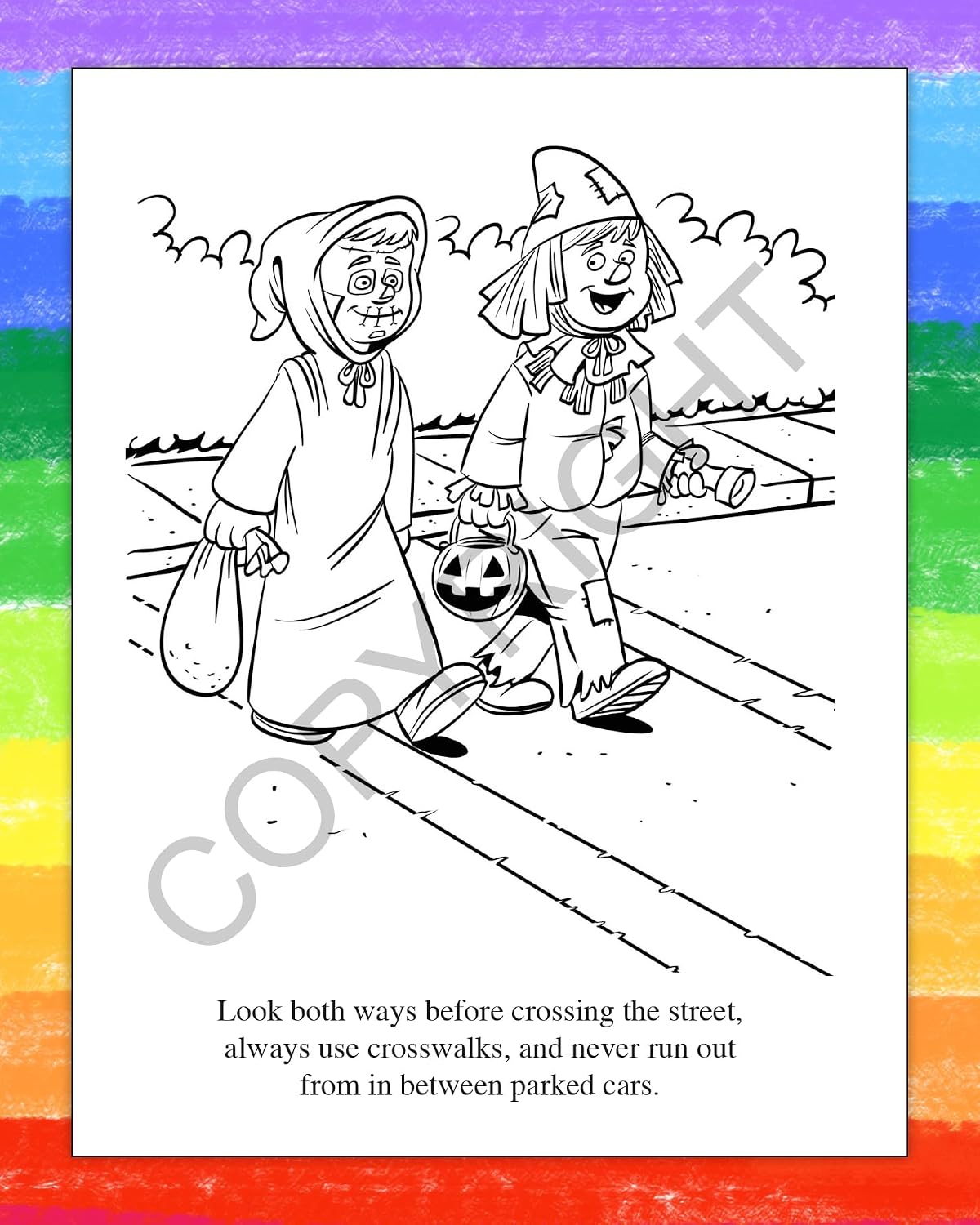 ZOCO – Halloween Safety Custom Coloring Books (250 Bulk Pack, Without Crayons) – Gifts, Treat, Goodie Bag Filler, Party Favors – Law Enforcement Handout for Kids