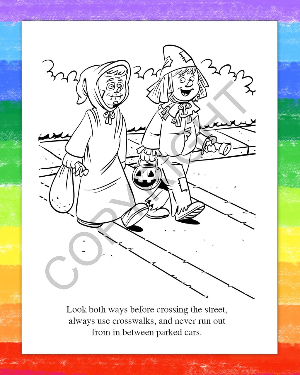 ZOCO – Halloween Safety Custom Coloring Books (250 Bulk Pack, Without Crayons) – Gifts, Treat, Goodie Bag Filler, Party Favors – Law Enforcement Handout for Kids