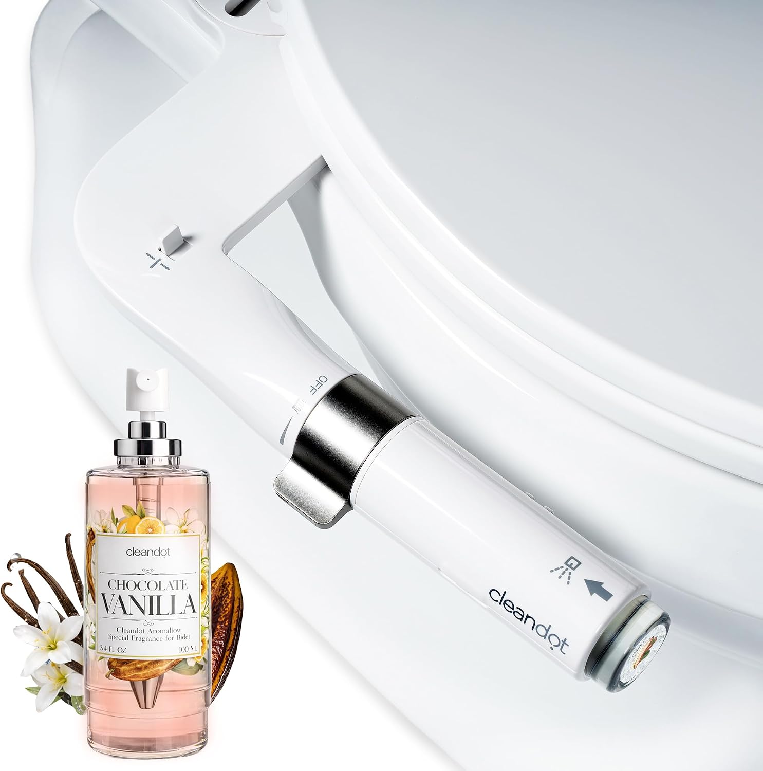 Bidet Attachment for Toilet — Scented Bidet with Fragrance Spray Odor Eliminator, Precision Nozzle Adjustable Pressure, Non-Electric Cold Water Leak-Proof (Chocolate Vanilla, 2)