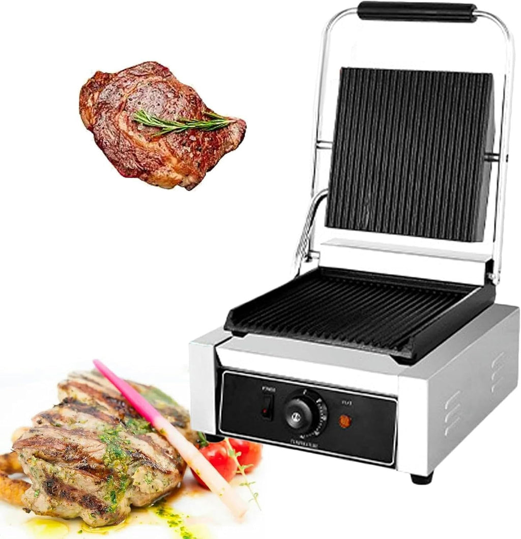 Large Electric Griddle Hot Cooking Plate, Commercial Stainless Steel Adjustable Countertop Hot Plate BBQ Grill, Heavy Duty Restaurant Nonstick Countertop Griddle for Home Barbecue