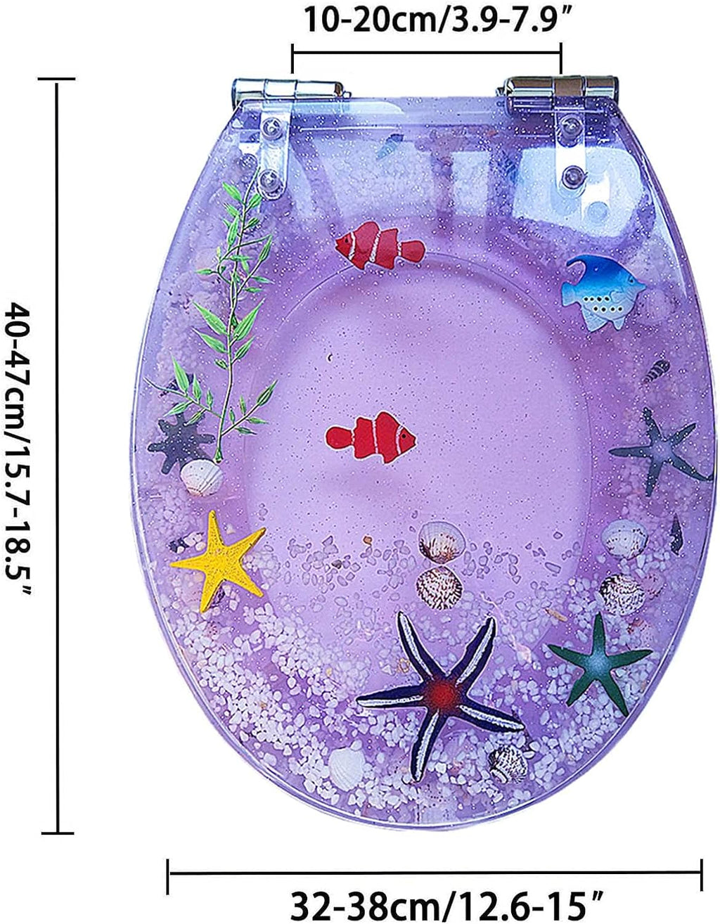 WEITONG Resin Toilet Seat, Round, Purple, Slow Close, Easy to Install & Clean