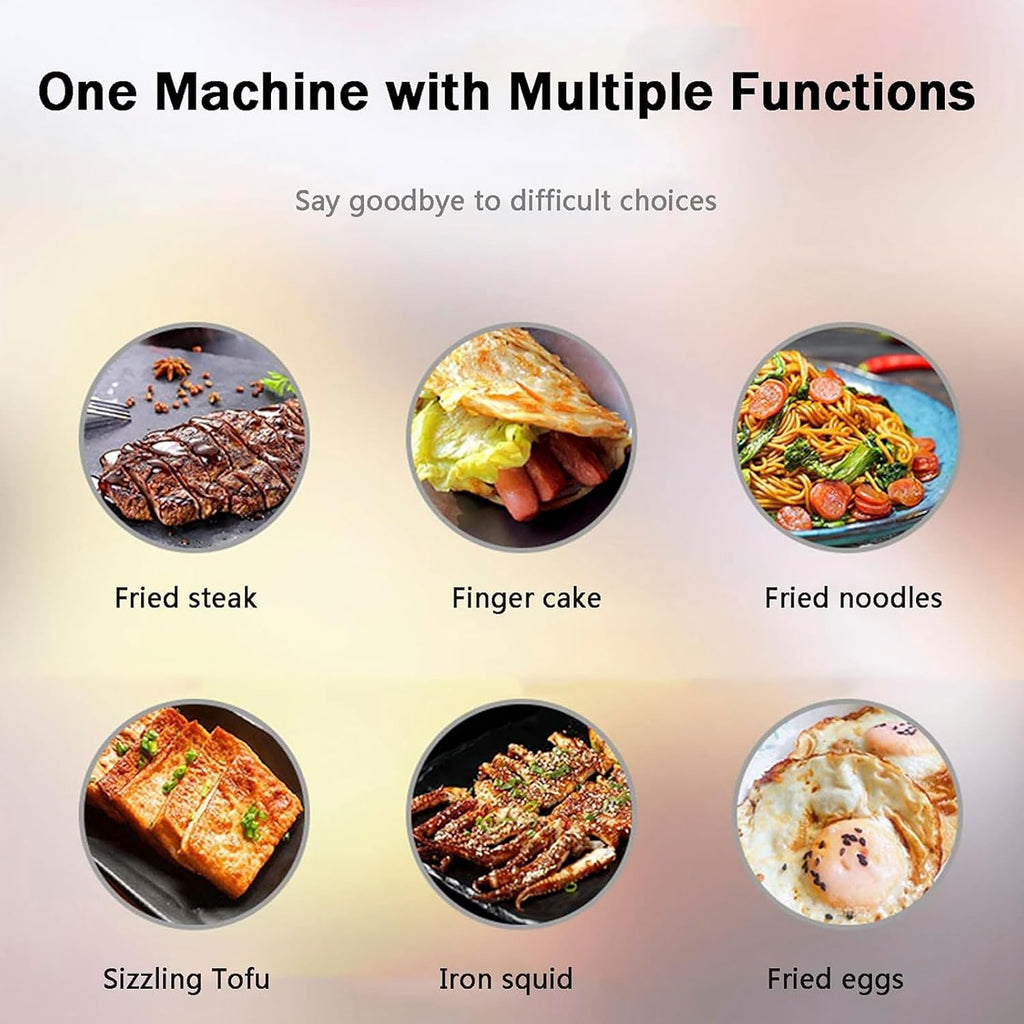 21.6'X15.7' Commercial Electric Countertop Griddle Flat Top Heavy Duty Griddles with Non-Stick 10Mm Thick Iron Cooking Surface Chrome-Plate for Restaurant Use 220V/5000W