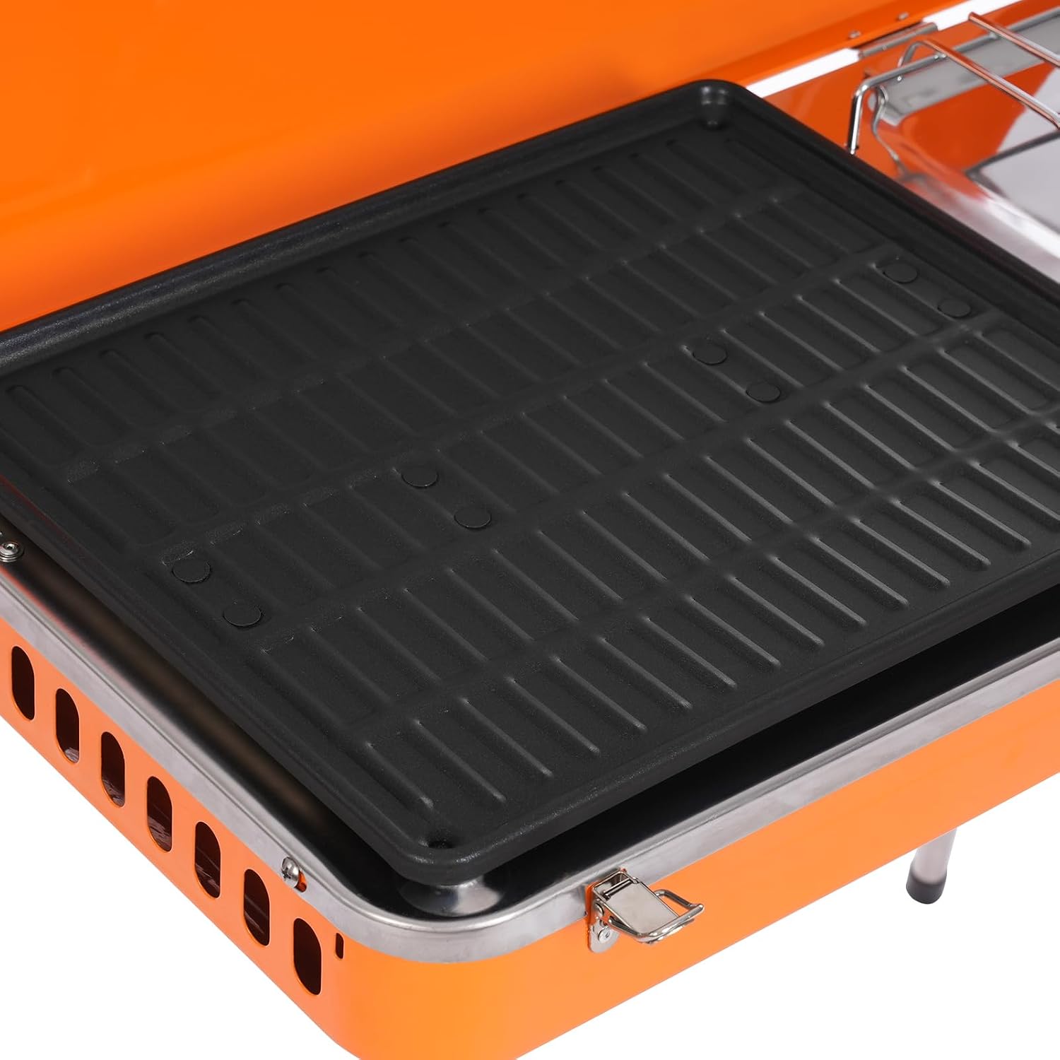 Portable Gas Grill 2-in-1 Small Propane Grill and Griddle Combo 5,860 BTU Burner Camping Grill Propane Portable Gas Grills for Outdoor Cooking, Camping, BBQ, Tailgating