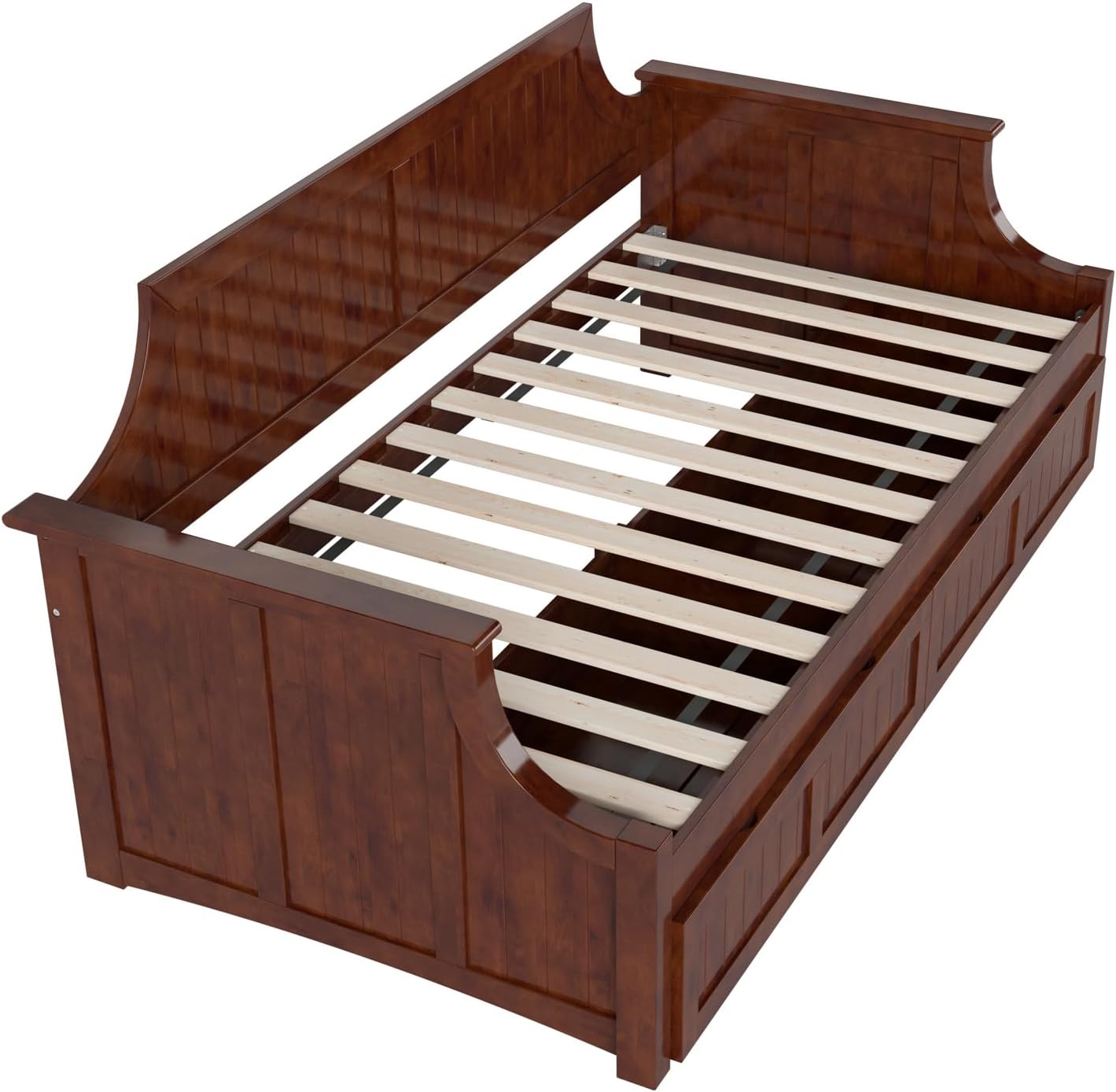 AFI Cambridge Twin Wood Daybed with Set of 2 Drawers in Walnut