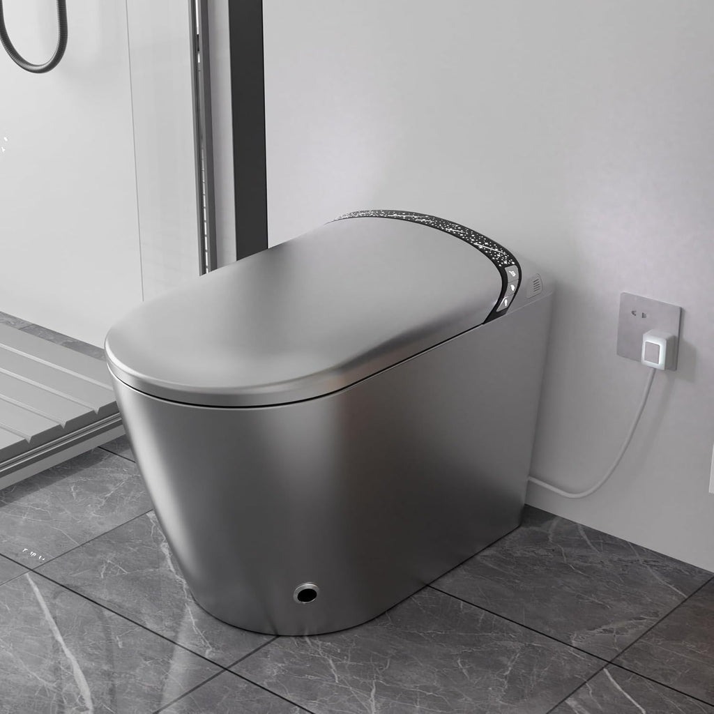 Sounor Modern Smart Toilet With Bidet Built In Self Cleaning Warm Water, Elongated Seat Heated Dryer,1.28 GPF Power Auto Flush,Auto Open/Close Lid,Starburst Night Light Display