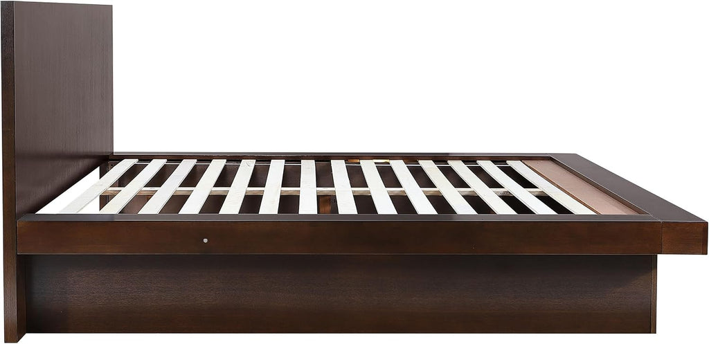 Coaster Home Furnishings - Jessica - Wood - Eastern King Platform Bed with Touch LED Light Switch, Panel Headboard, and Layered Base - Bedroom - Cappuccino - 200711KE | Touch LED Light Sw