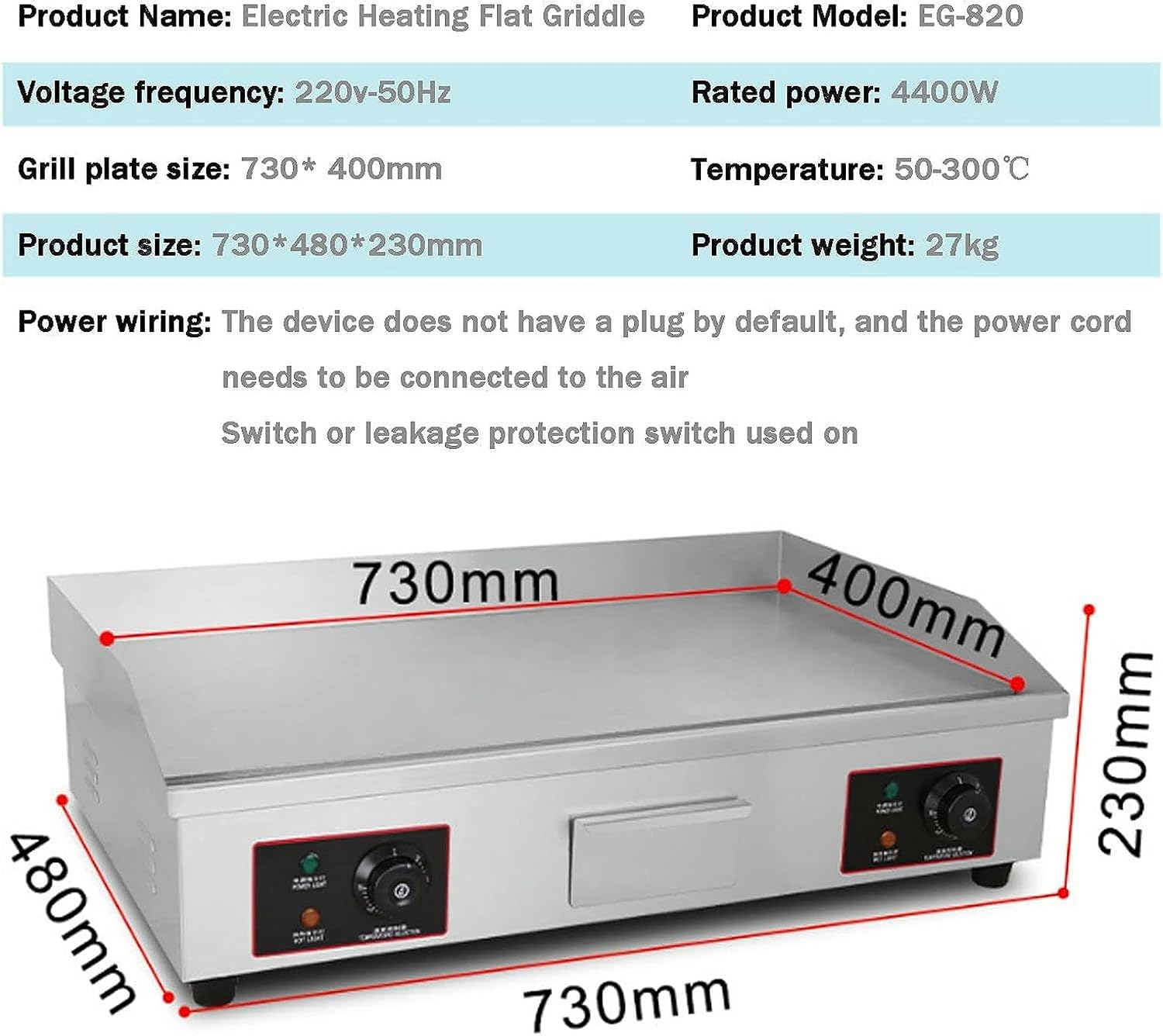 Commercial Electric Griddles, Flat Top Griddle Grill Station, Nonstick Electric Griddle Countertop Hot Plate Commercial BBQ Grill, for Camping, Outdoor, Tailgating, Kitchen, Home, Barbecue