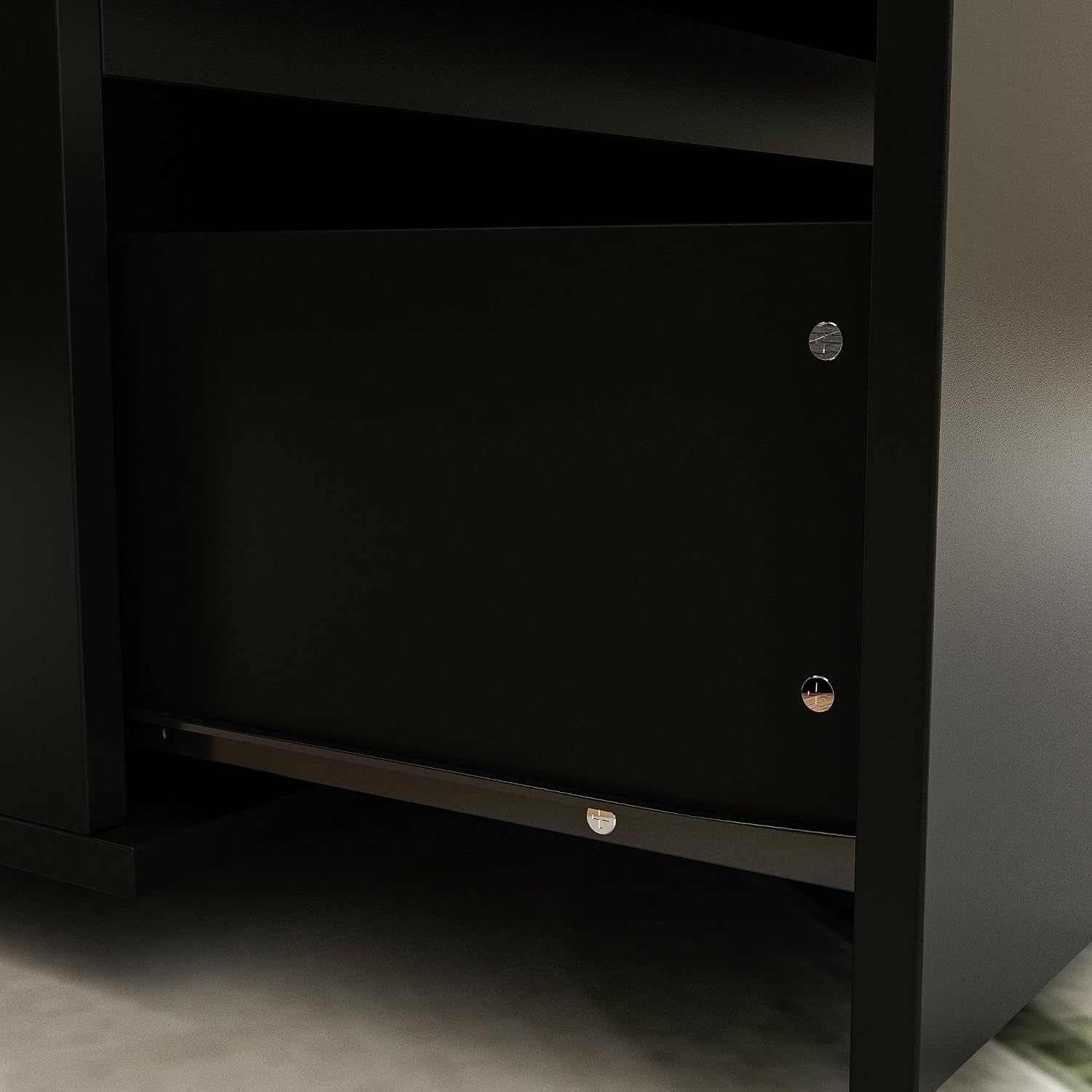 Nightstand with 3 Drawers, Modern Bedroom End Table with No Handle, Wooden Bedside Storage Cabinet, Black 30.3' W x 32.3' H