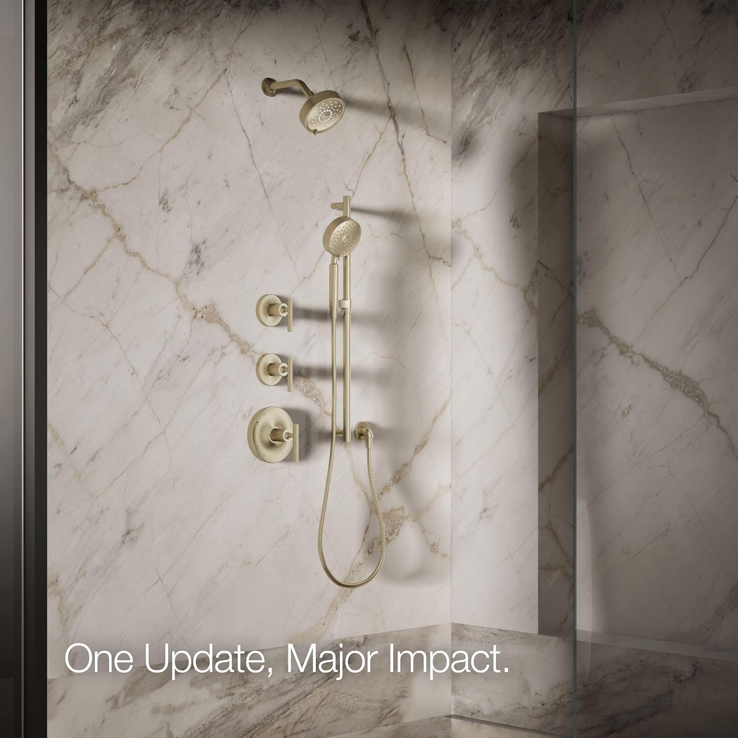 Kohler 22170-BV Purist® Three-function showerhead, 2.5 gpm, Vibrant Brushed Bronze