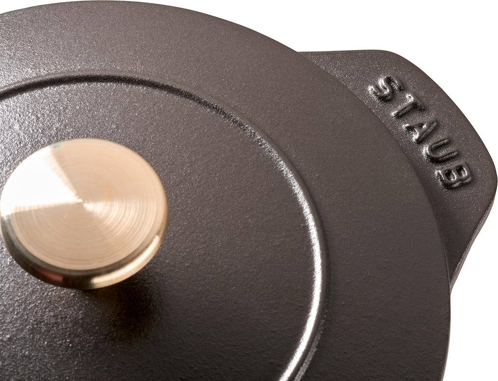 Staub Cast Iron Petite French Oven, Dutch Oven, 1.5-quart, serves 2, Made in France, Matte Black