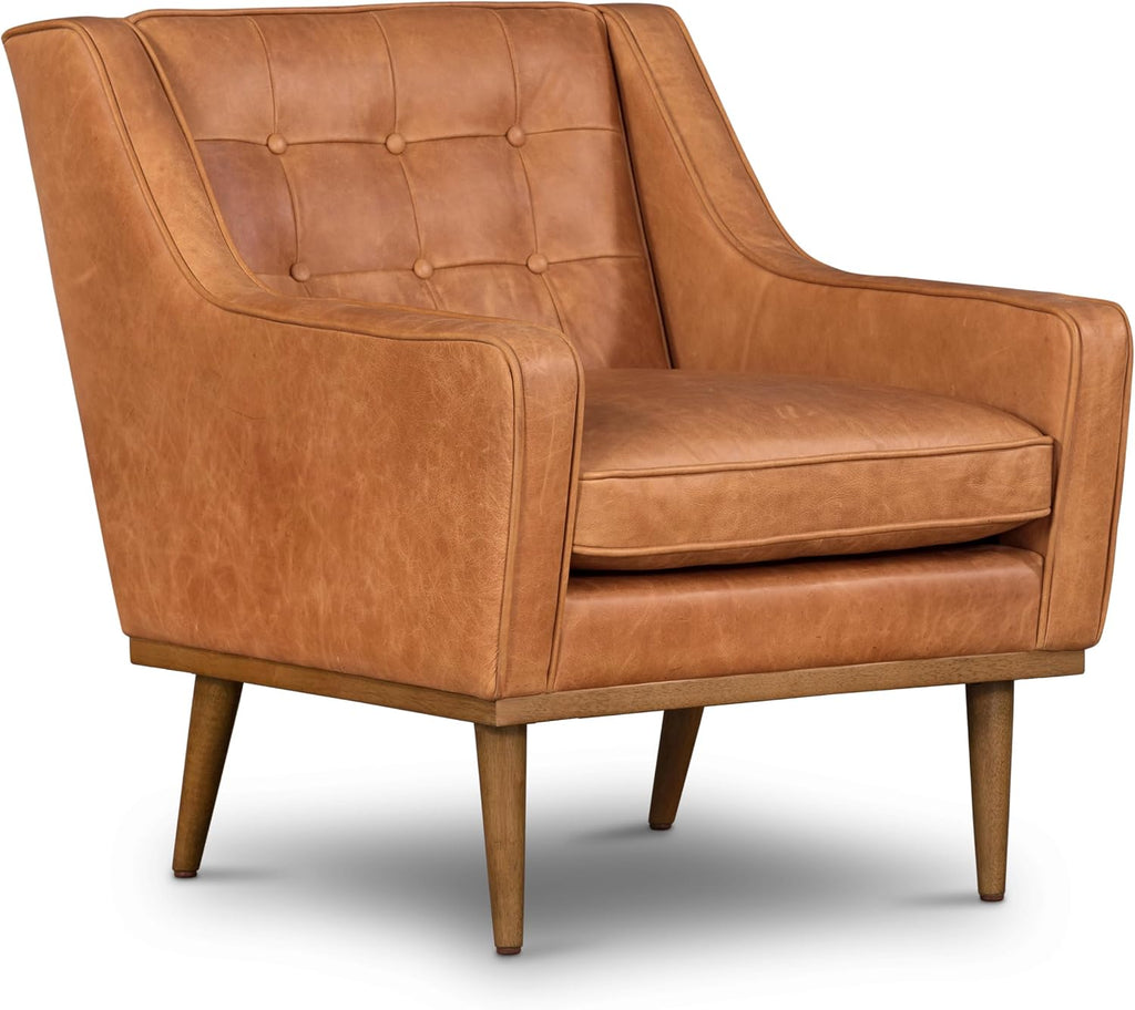 Gus Lounge Chair in Cognac Tan
