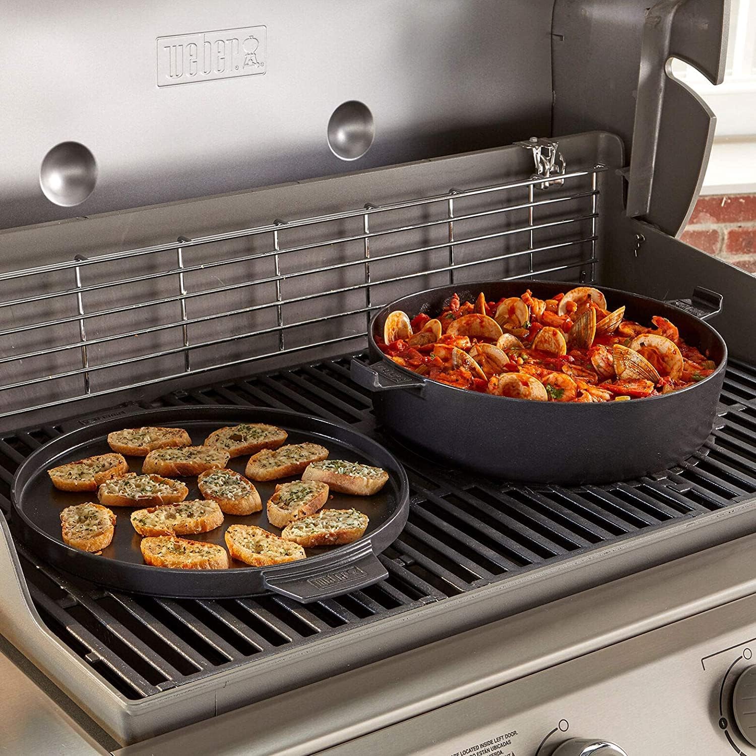 Weber Duo Dutch Oven, 7.25 Qt – Multi-Purpose Porcelain‑Enameled Cast‑Iron Dutch Oven & Flat‑Top Griddle-Style Lid