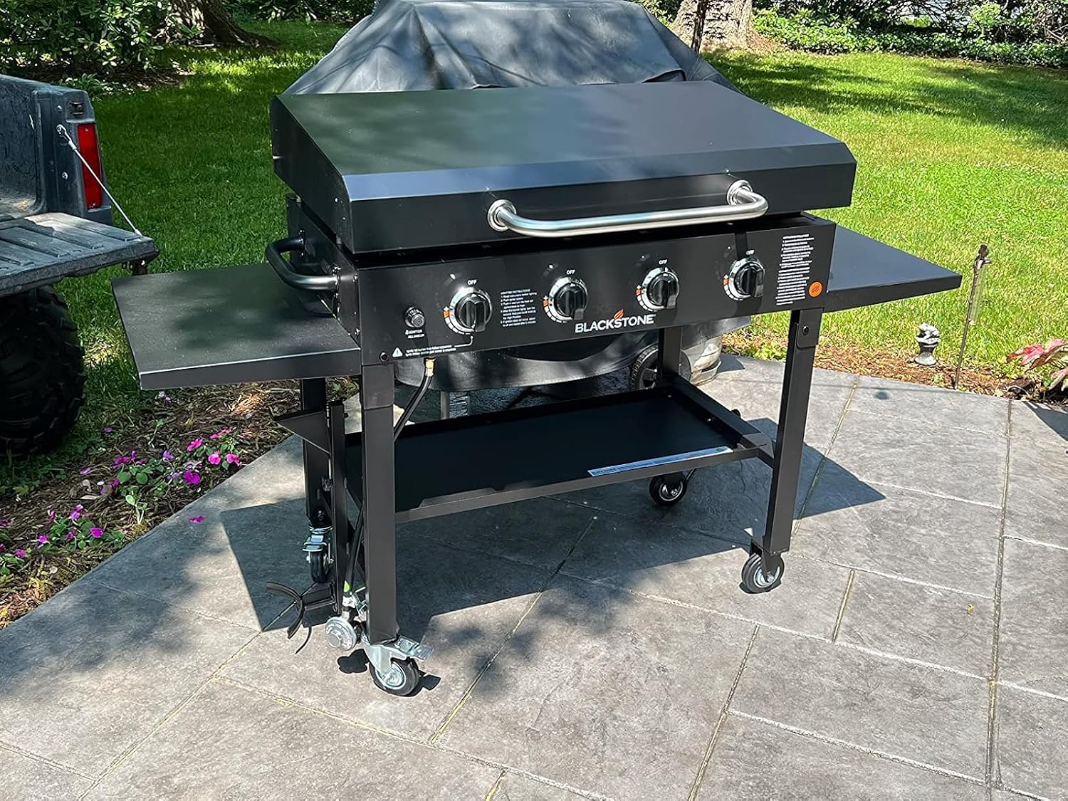 Griddle Lid Back-hinged Design for 36' Blackstone Griddle, Nexgrill, Member Mark Griddle and Other 36'' griddles, Hard Cover Hood with Handle for 36 Inch Blackstone Table Top Griddles