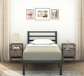 Golden Gate Beds Metal Platform Bed Frame with Headboard, Heavy Duty Steel Slats, No Box Spring Required, Noise-Free, Easy Assembly, Minimalist Design with Under-Bed Storage - Twin size, Black Finish