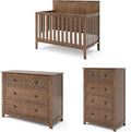 Child Craft Atwood Design 4-in-1 Convertible Baby Crib Nursery Furniture Set, Baby Bed, 3 Drawer Dresser and Chest Drawer, for Babies, Toddlers and Kids Bedroom (3 Piece - Cocoa Bean Brown)