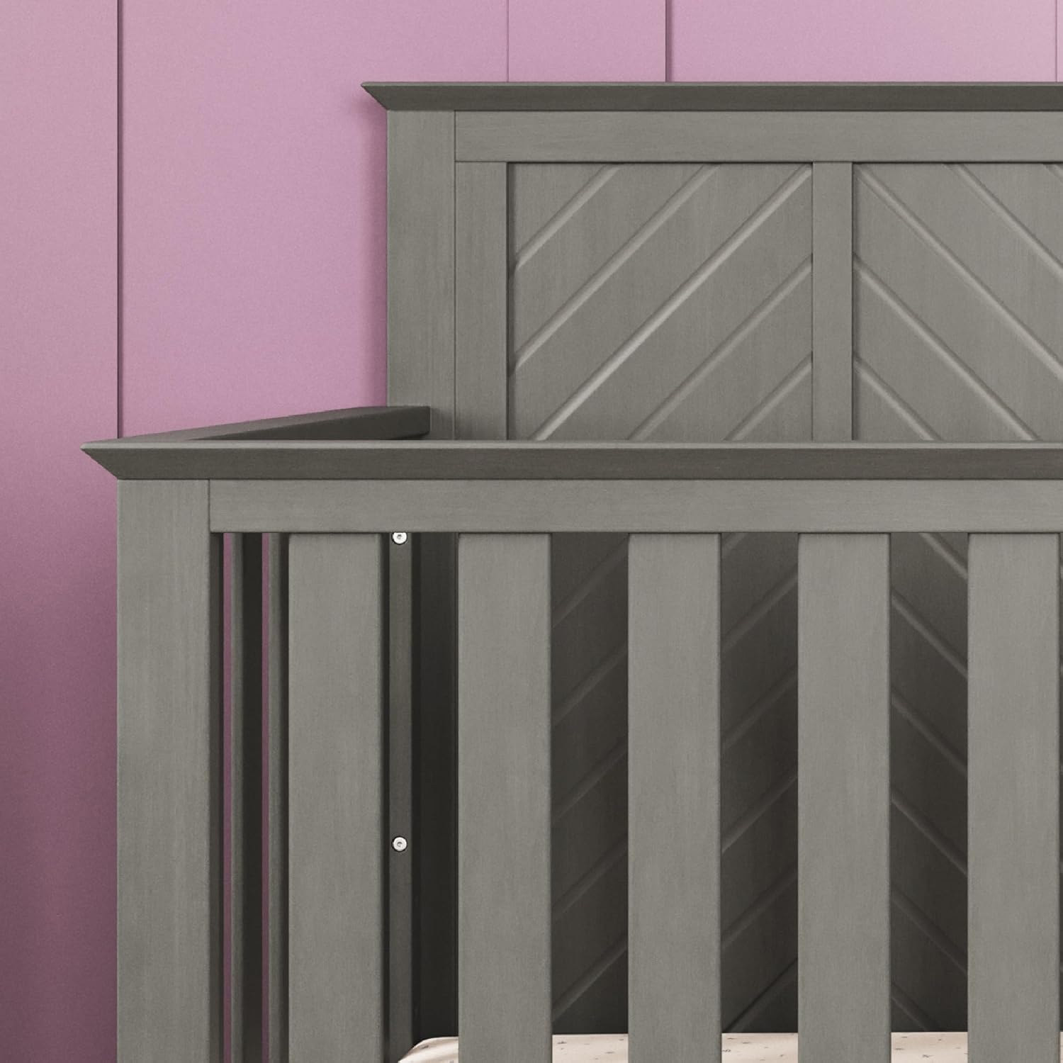 Child Craft Atwood Design 4-in-1 Convertible Baby Crib Nursery Furniture Set, Baby Bed, 3 Drawer Dresser and Chest Drawer, for Babies, Toddlers and Kids Bedroom (3 Piece - Lunar Gray)